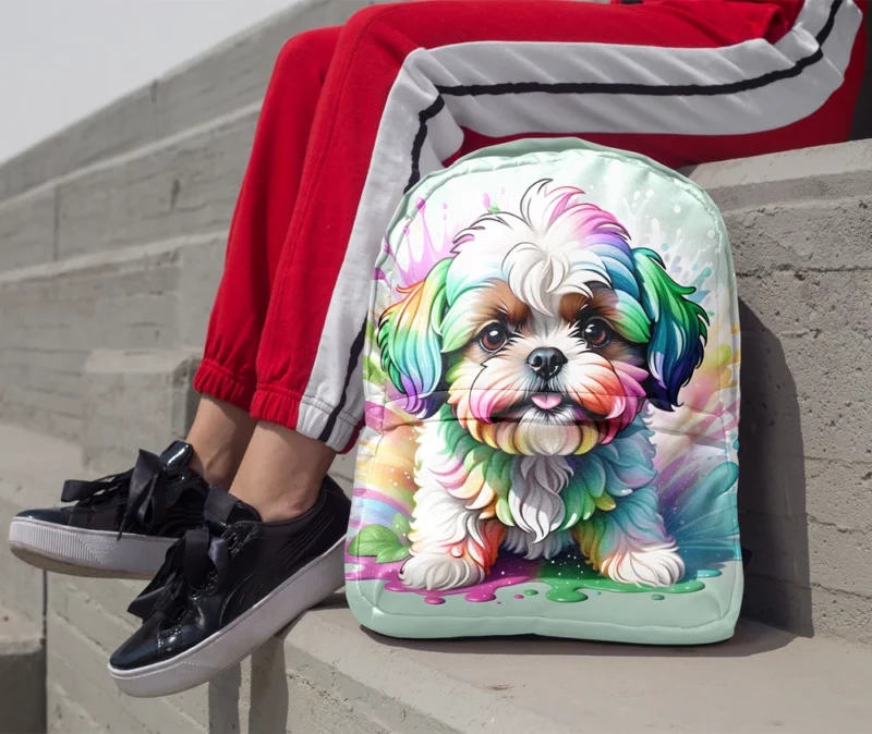 The Cute Shih-Poo Hybrid Dog Minimalist Backpack 1