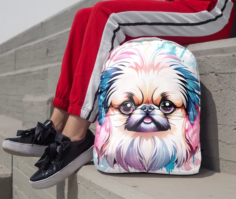 The Elegant Pekingese Dog Companion Minimalist Backpack 1