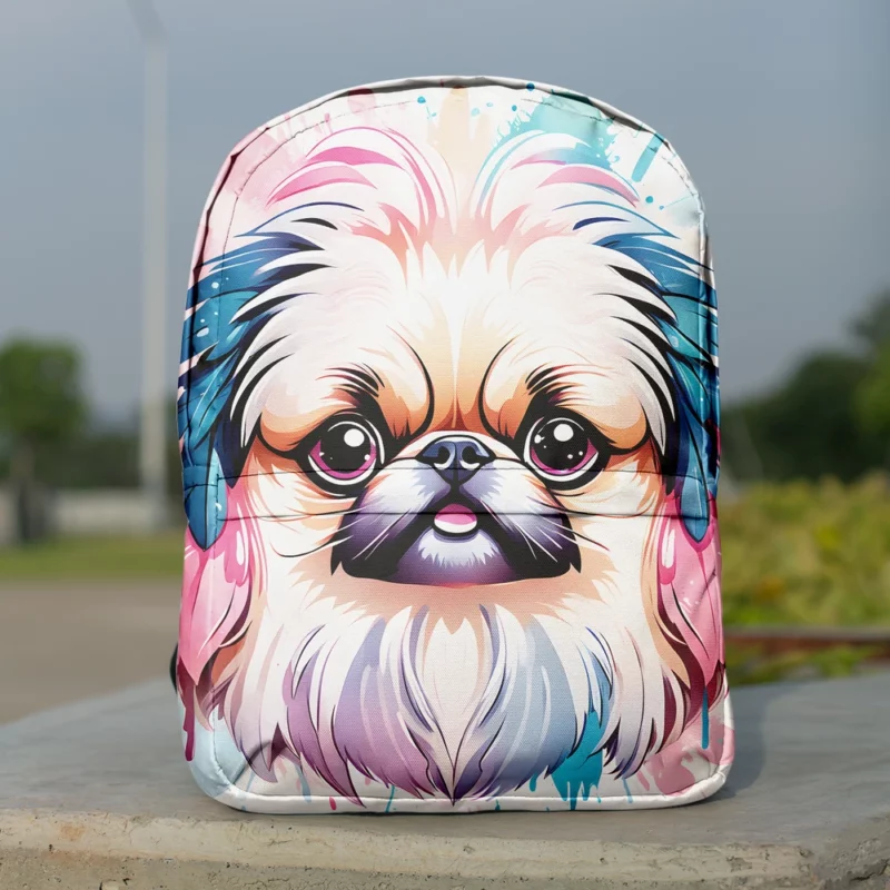 The Elegant Pekingese Dog Companion Minimalist Backpack