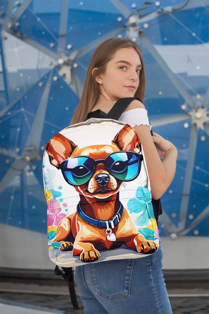 The Elegant Russian Toy Terrier Dog Breed Minimalist Backpack 2