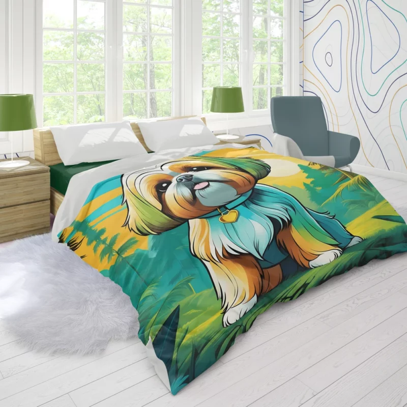 The Elegant Shih Tzu Dog Duvet Cover