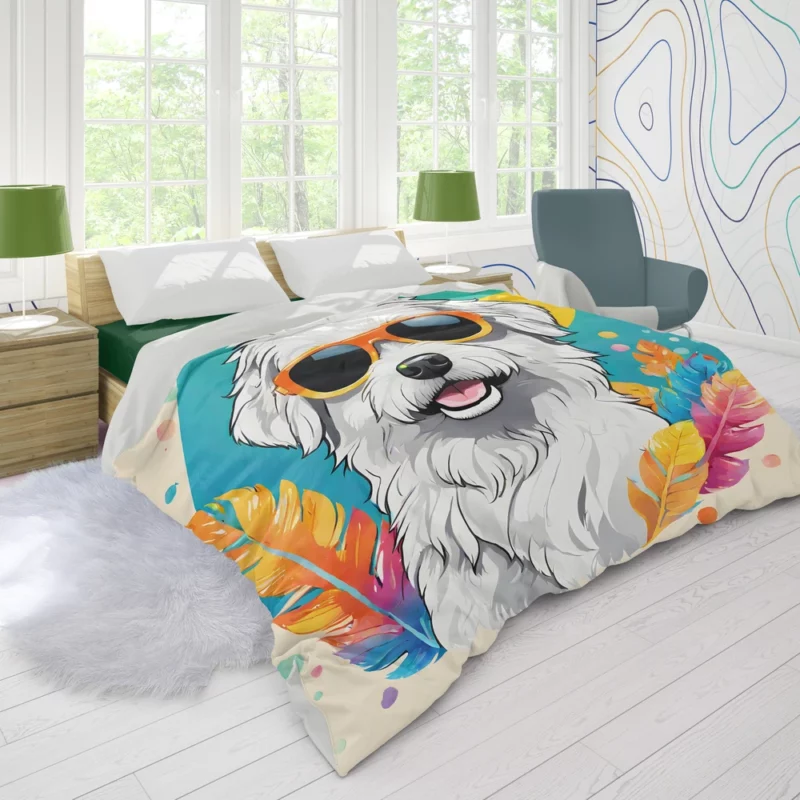 The Energetic Pyrenean Shepherd Dog Duvet Cover