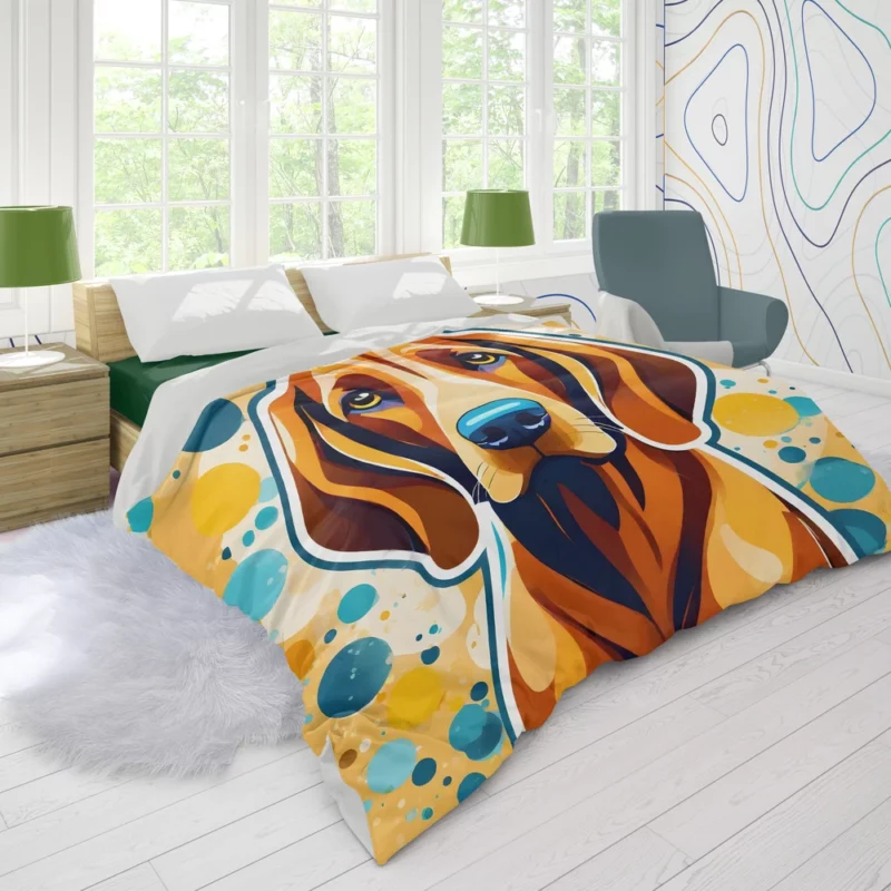 The Energetic Redbone Coonhound Dog Duvet Cover