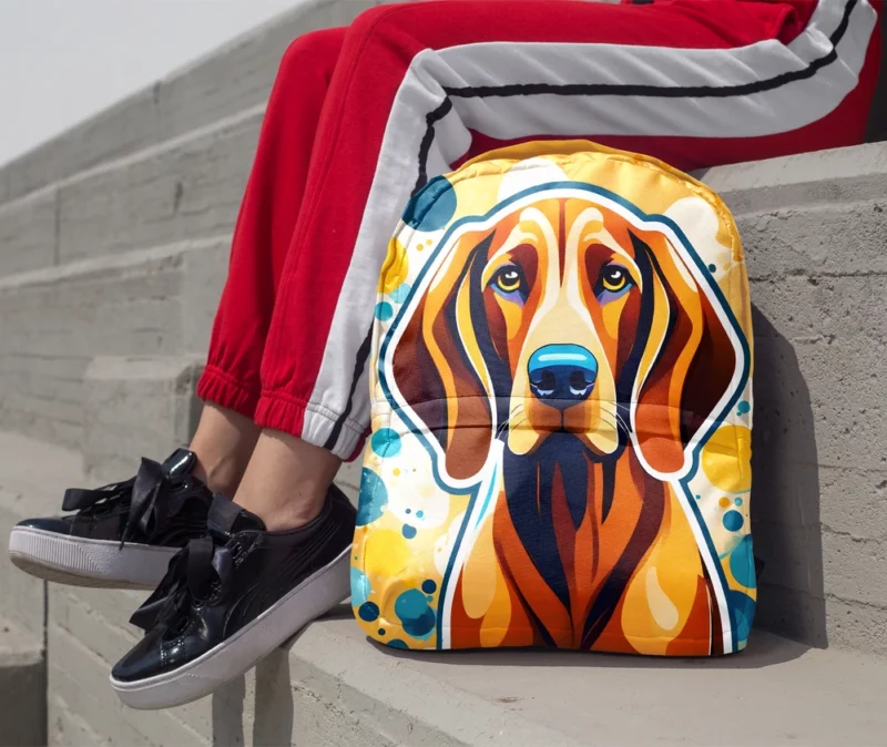 The Energetic Redbone Coonhound Dog Minimalist Backpack 1