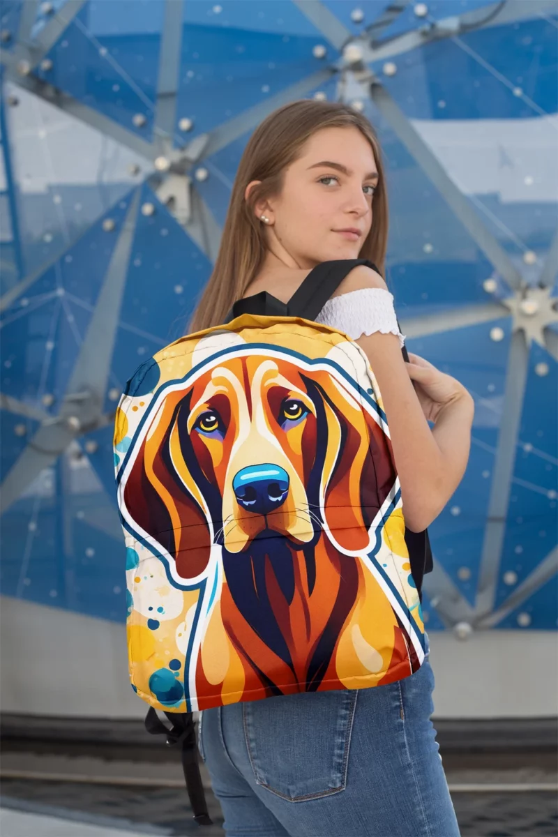 The Energetic Redbone Coonhound Dog Minimalist Backpack 2