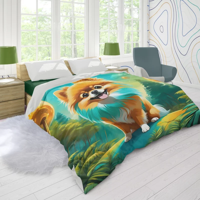 The Fluffy Marvel Pomeranian Dog Duvet Cover