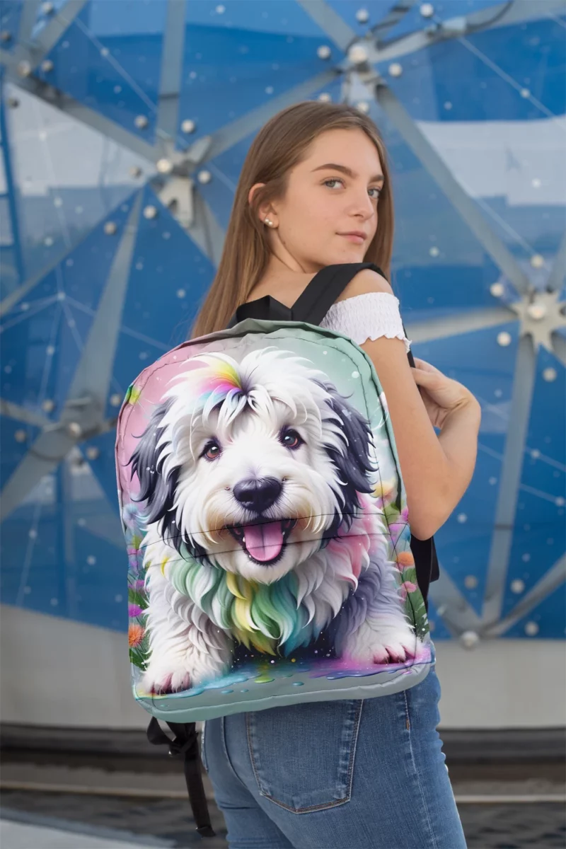 The Furry Old English Sheepdog Pal Minimalist Backpack 2