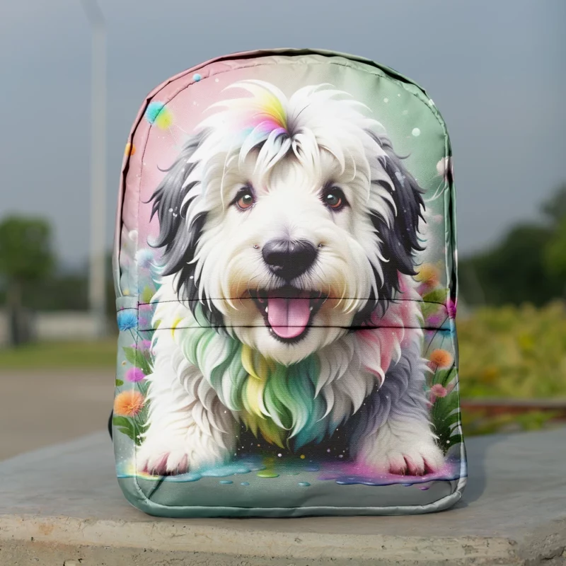 The Furry Old English Sheepdog Pal Minimalist Backpack