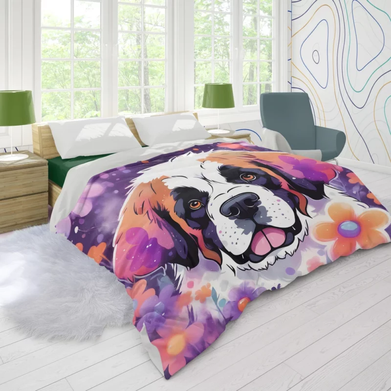 The Gentle Guardian Saint Bernard Dog Breed Duvet Cover