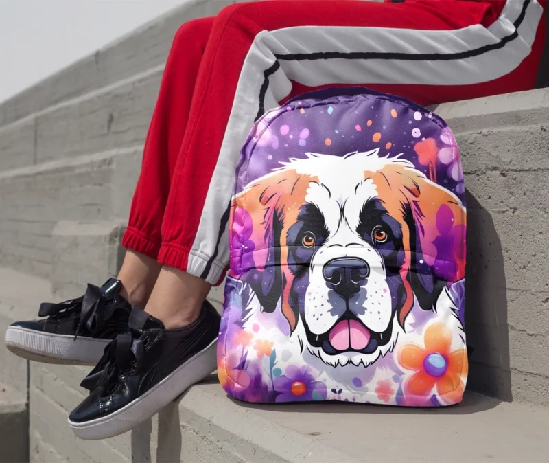 The Gentle Guardian Saint Bernard Dog Breed Minimalist Backpack 1