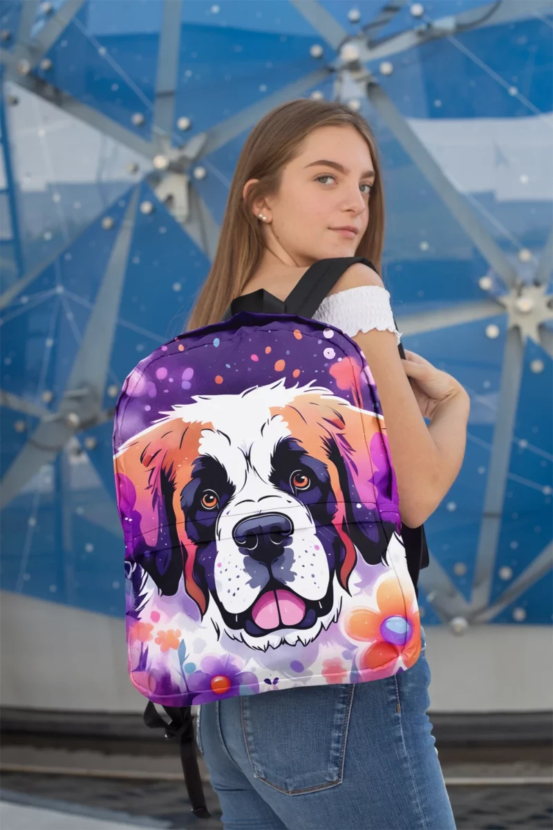 The Gentle Guardian Saint Bernard Dog Breed Minimalist Backpack 2