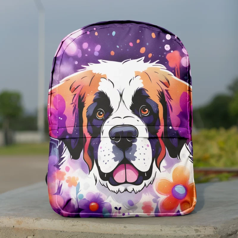 The Gentle Guardian Saint Bernard Dog Breed Minimalist Backpack