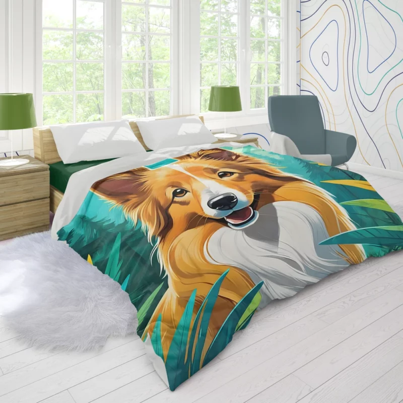 The Graceful Shetland Sheepdog Dog Duvet Cover