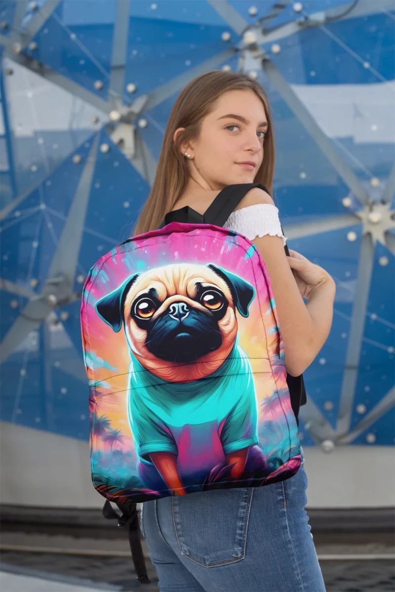 The Happy Pug Playful Dog Minimalist Backpack 2