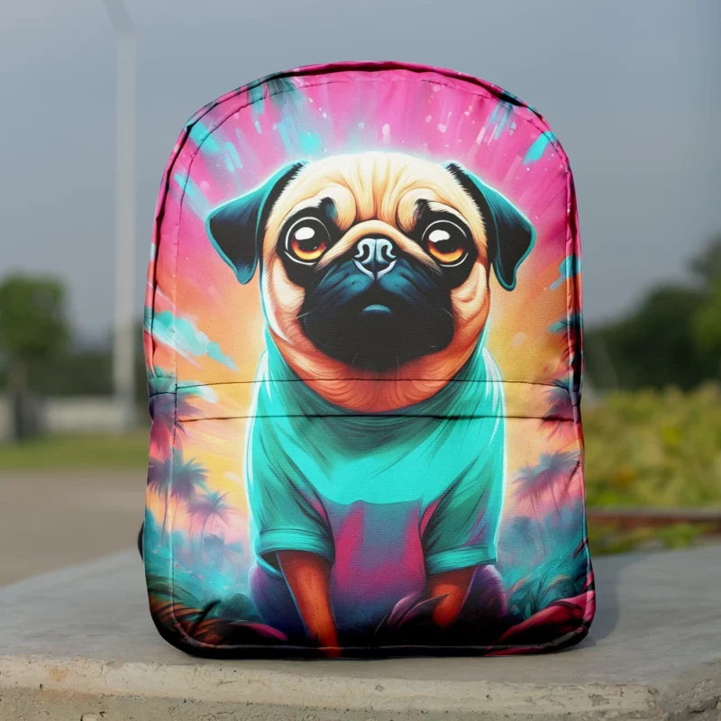 The Happy Pug Playful Dog Minimalist Backpack