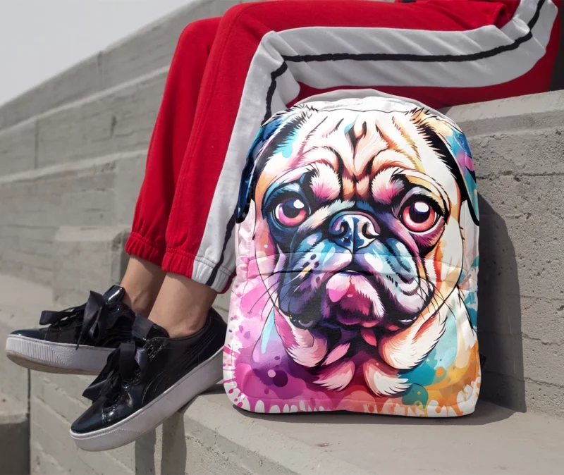 The Lovable Pug Family Dog Minimalist Backpack 1