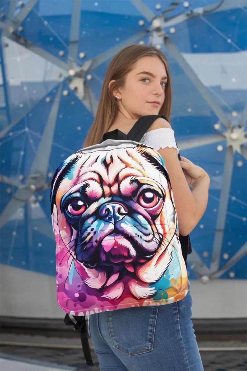 The Lovable Pug Family Dog Minimalist Backpack 2