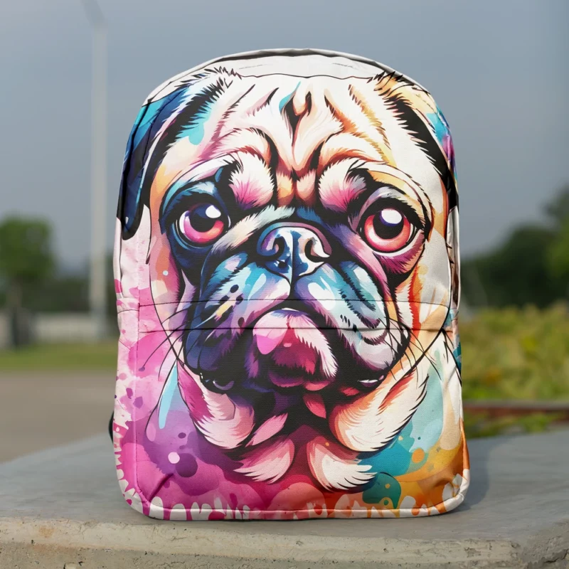 The Lovable Pug Family Dog Minimalist Backpack