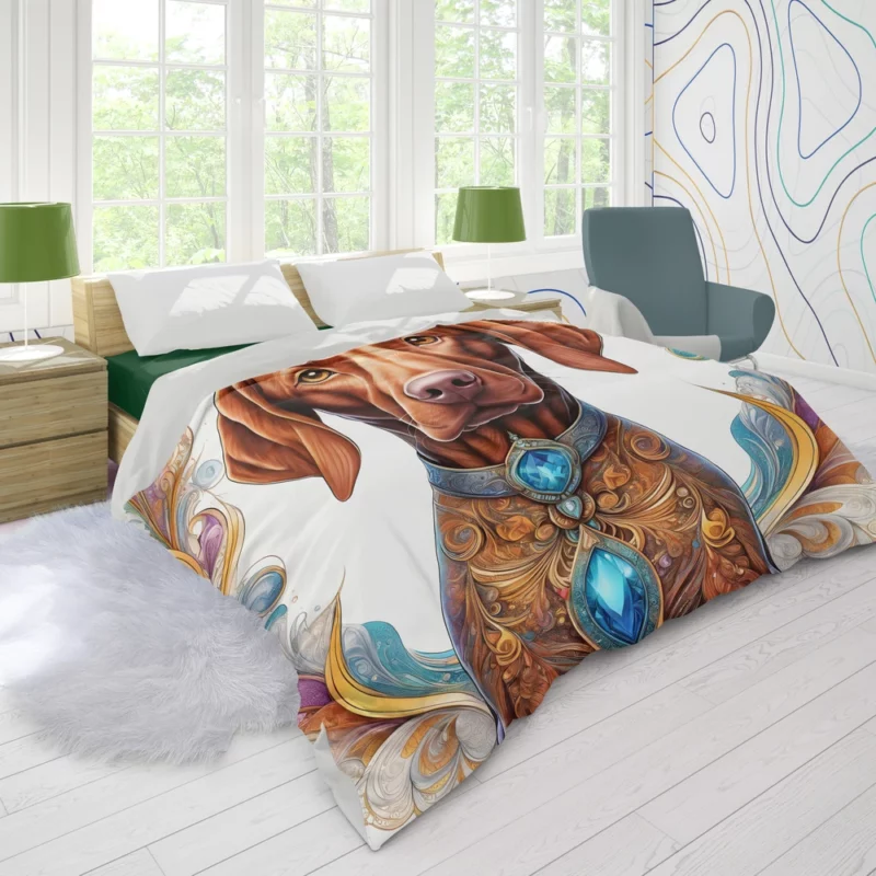 The Loyal Vizsla Dog Duvet Cover