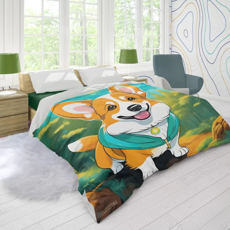 The Loyal Welsh Corgi Duo Duvet Cover