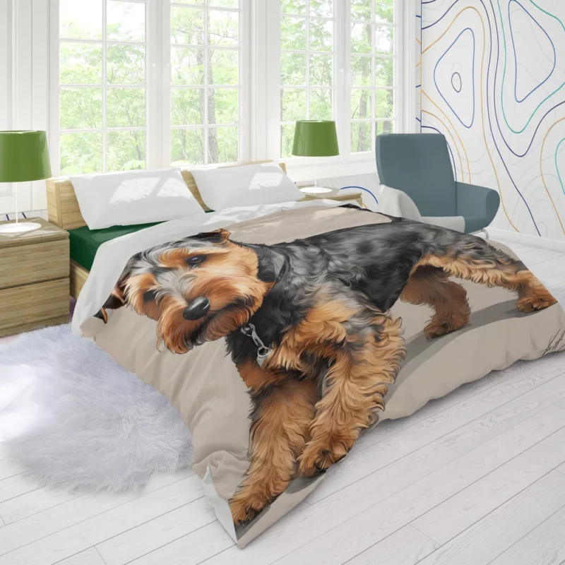 The Loyal Welsh Terrier Dog Duvet Cover