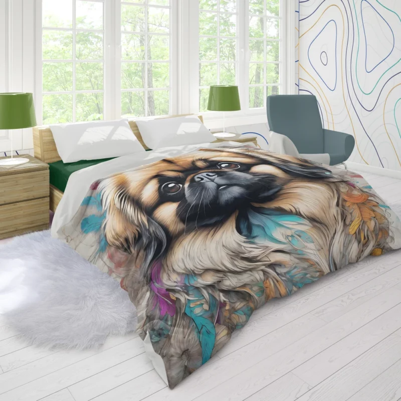 The Majestic Pekingese Dog Breed Duvet Cover