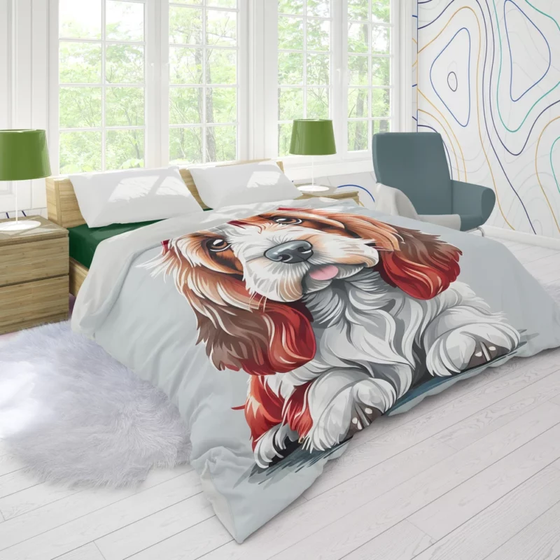 The Petit Basset Griffon Vendeen Energetic Dog Duvet Cover