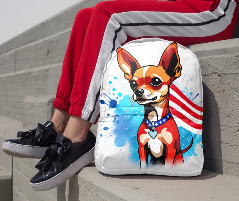 The Playful Russian Toy Terrier Dog Minimalist Backpack 1