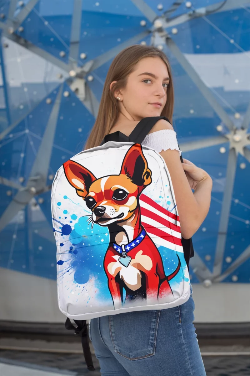 The Playful Russian Toy Terrier Dog Minimalist Backpack 2