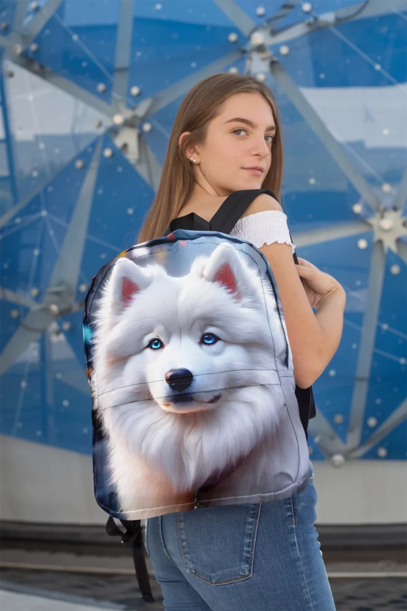 The Playful Samoyed Dog Companion Minimalist Backpack 2