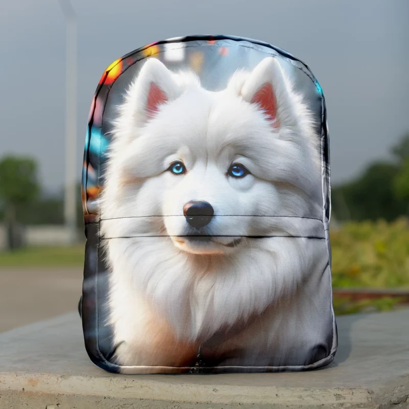 The Playful Samoyed Dog Companion Minimalist Backpack