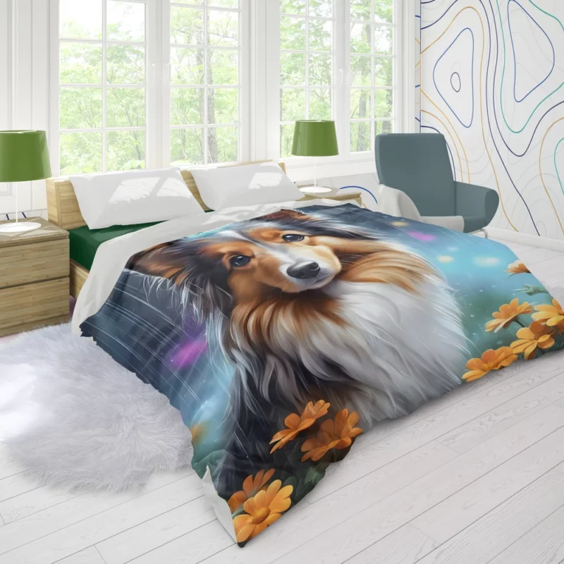 The Playful Shetland Sheepdog Companion Duvet Cover