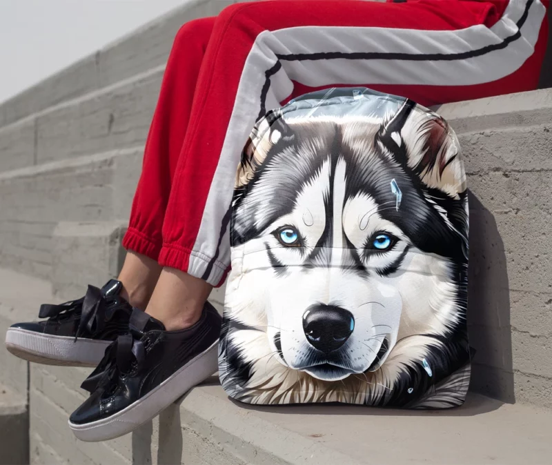 The Playful Siberian Husky Companion Minimalist Backpack 1