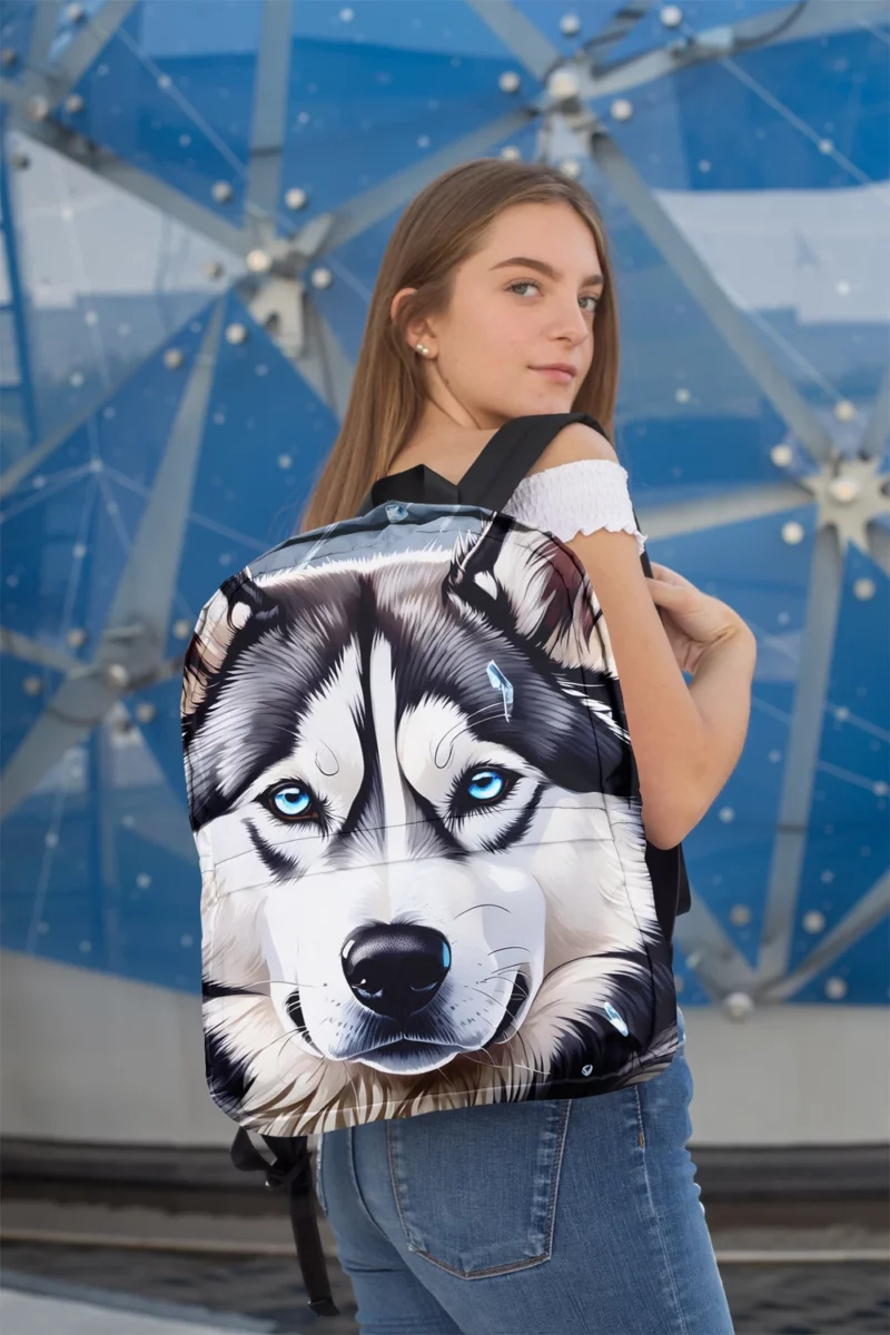 The Playful Siberian Husky Companion Minimalist Backpack 2