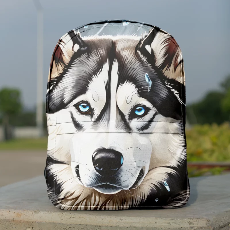 The Playful Siberian Husky Companion Minimalist Backpack