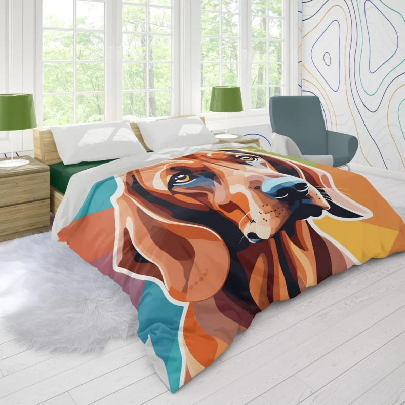 The Redbone Coonhound Charm Loyal Dog Duvet Cover