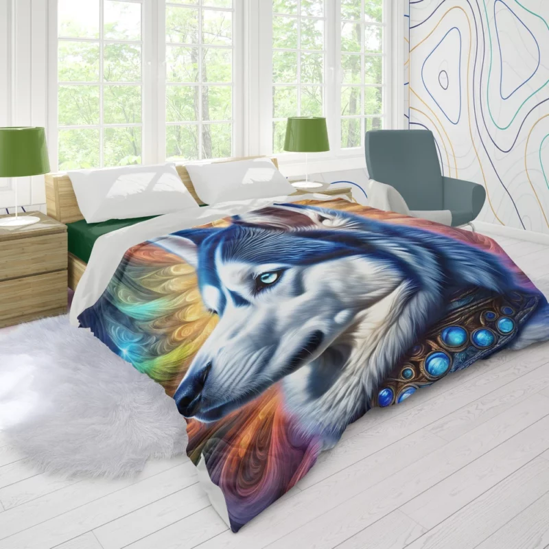 The Siberian Husky Elegance Faithful Dog Duvet Cover