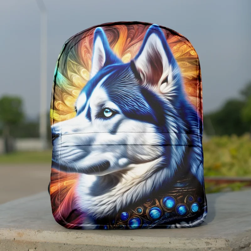 The Siberian Husky Elegance Faithful Dog Minimalist Backpack