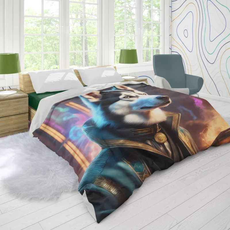 The Siberian Husky Wonder Energetic Dog Duvet Cover