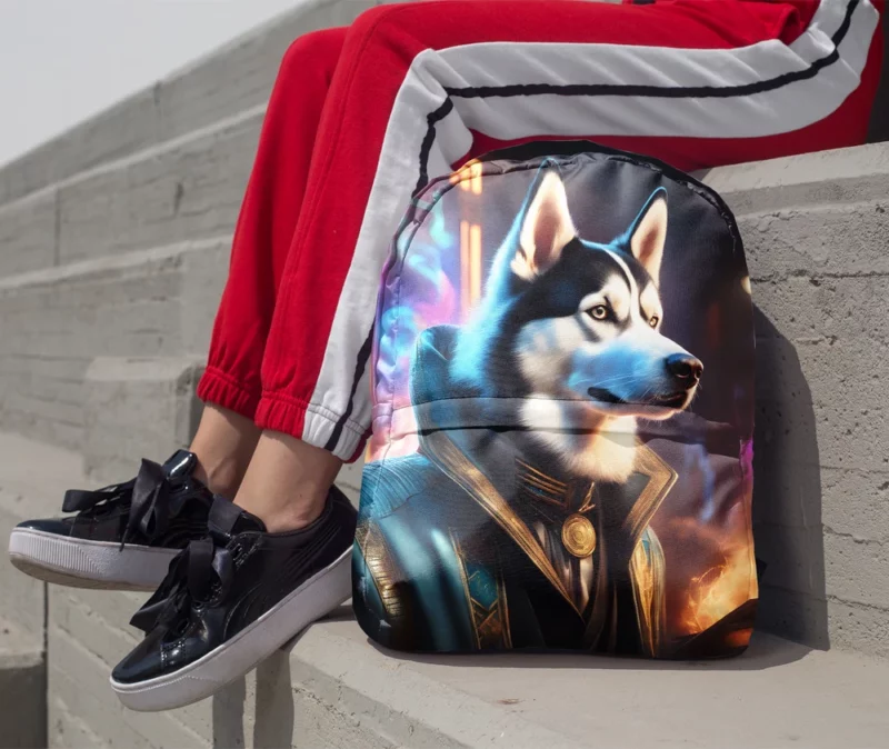 The Siberian Husky Wonder Energetic Dog Minimalist Backpack 1