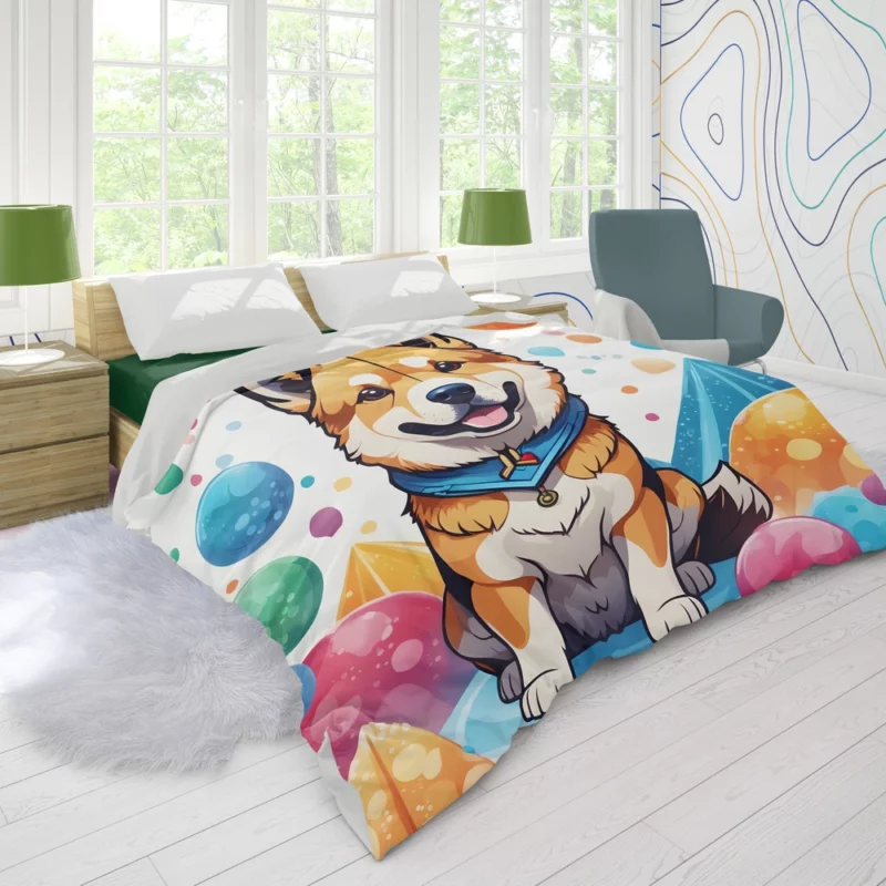 The Sleek Shikoku Dog Breed Duvet Cover