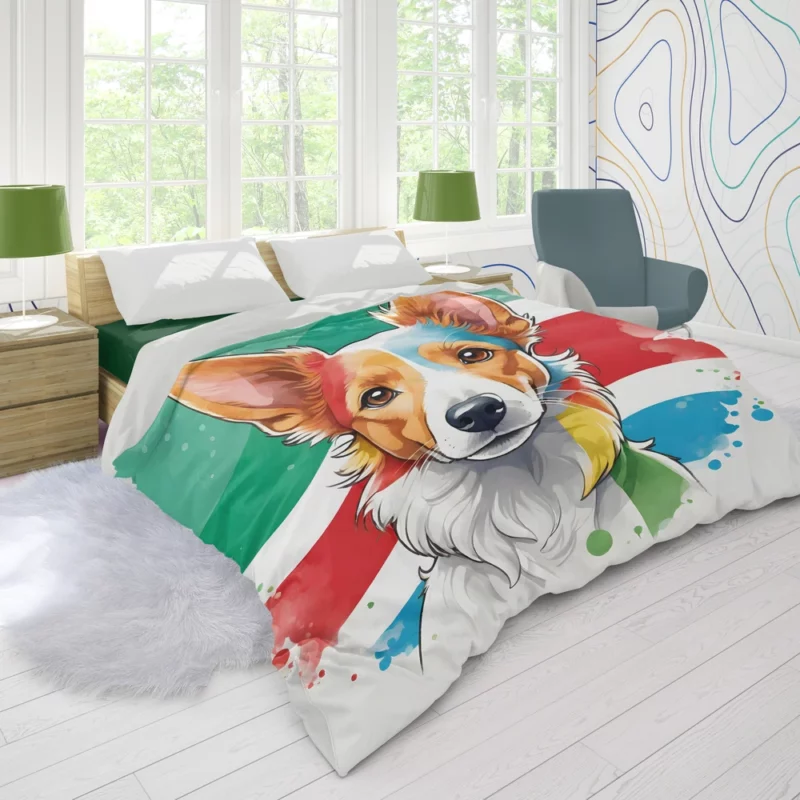 The Sleek and Loyal Portuguese Podengo Dog Duvet Cover