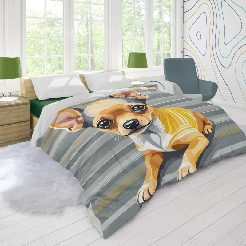 The Small and Elegant Russian Toy Terrier Dog Duvet Cover