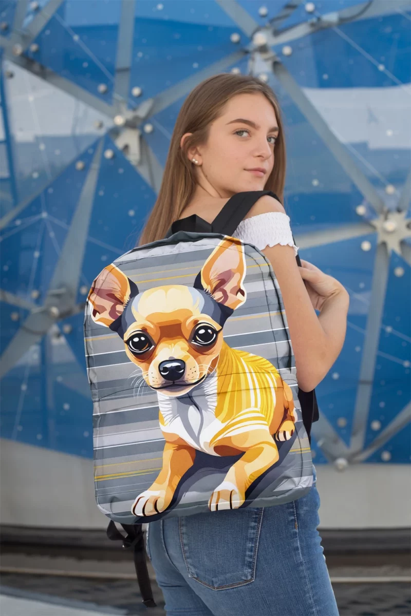 The Small and Elegant Russian Toy Terrier Dog Minimalist Backpack 2