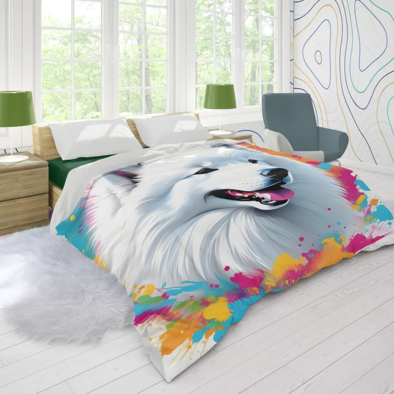 The Smiling Samoyed Loyal Dog Duvet Cover