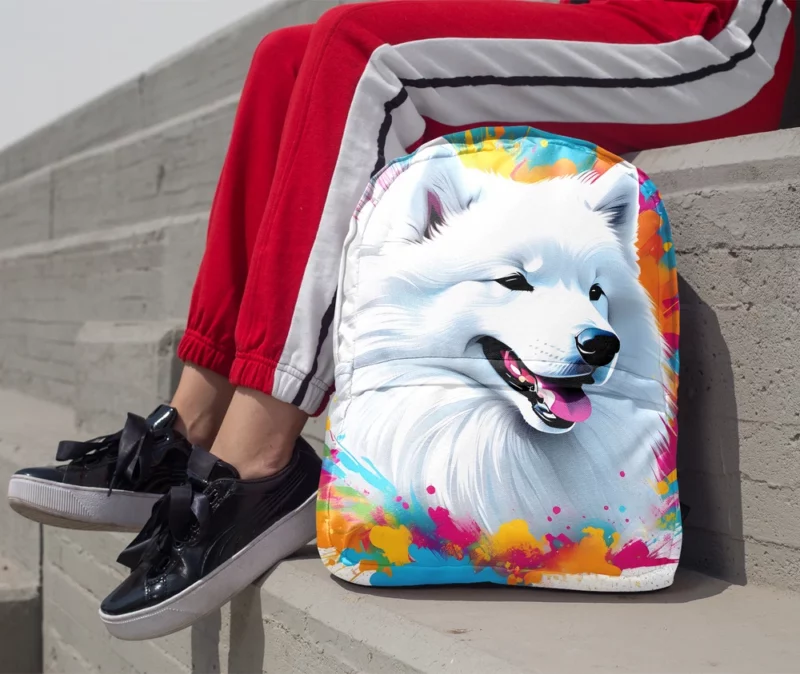 The Smiling Samoyed Loyal Dog Minimalist Backpack 1