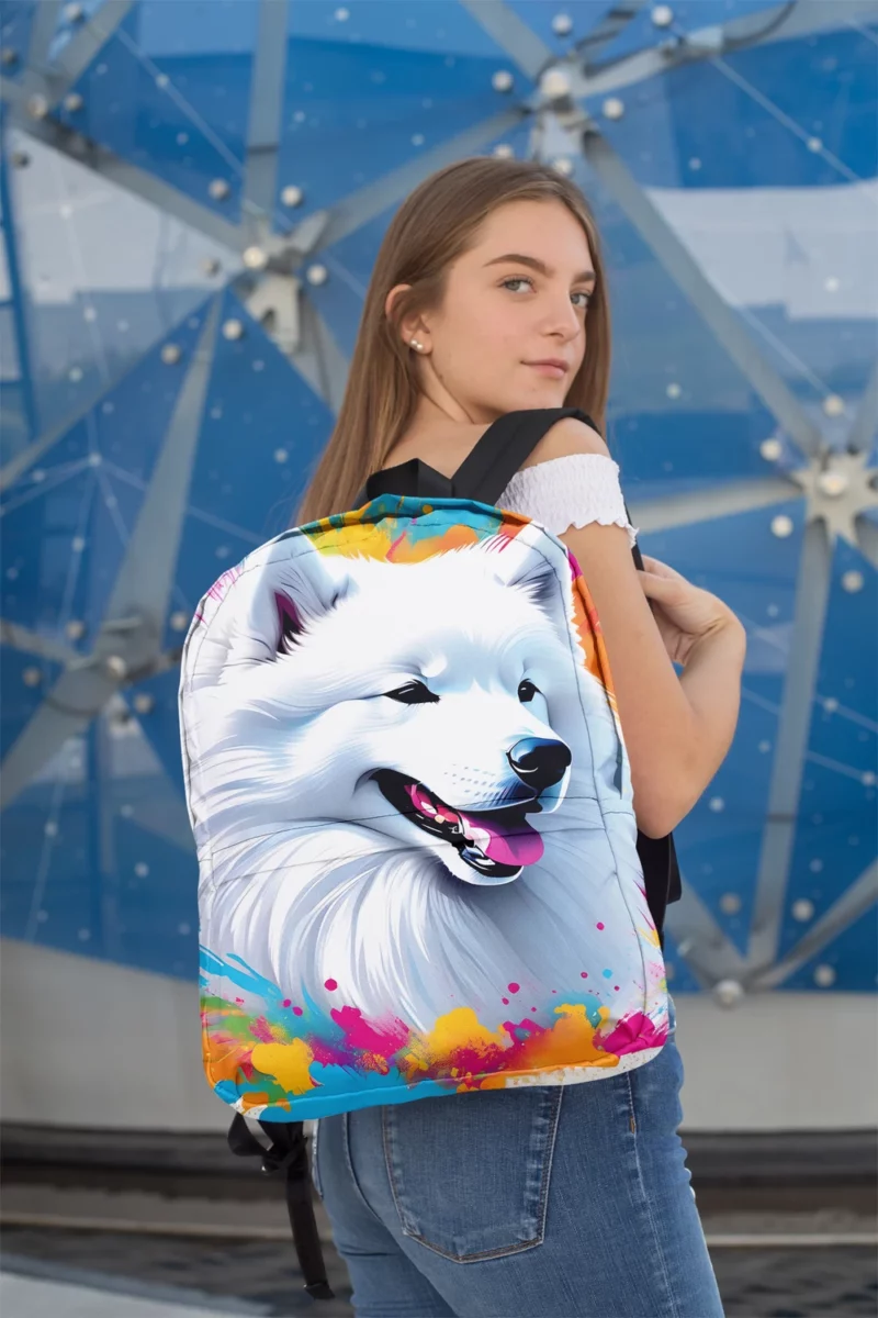 The Smiling Samoyed Loyal Dog Minimalist Backpack 2