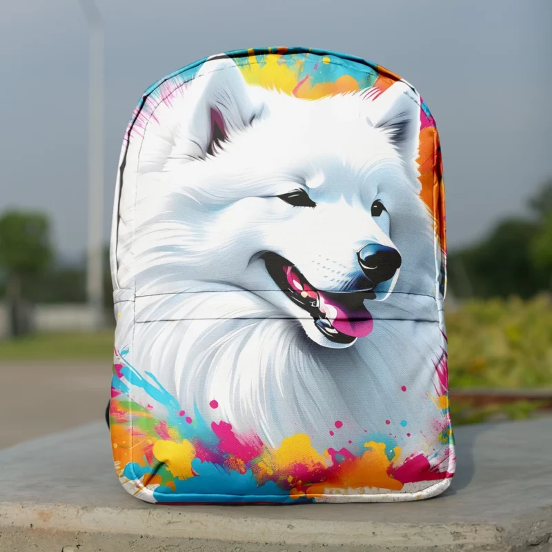 The Smiling Samoyed Loyal Dog Minimalist Backpack