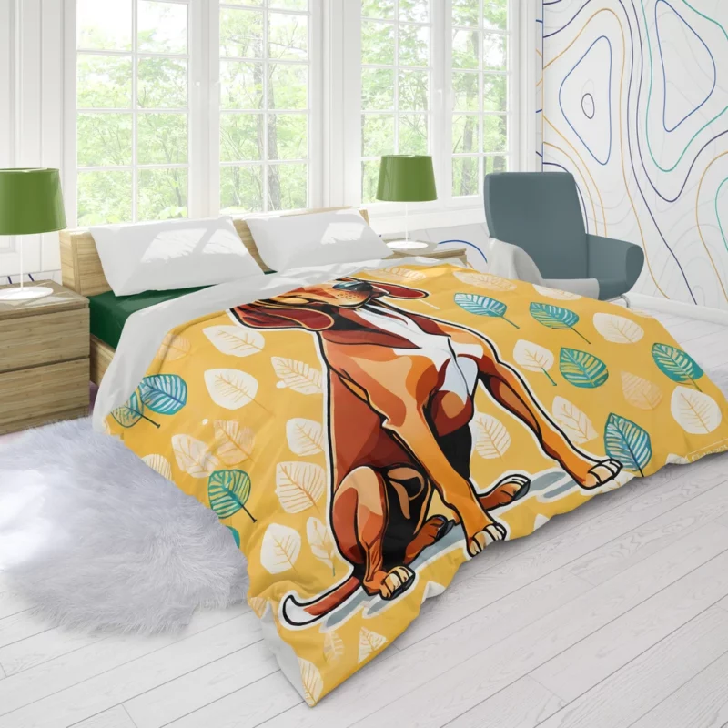 The Spirited Redbone Coonhound Dog Breed Duvet Cover