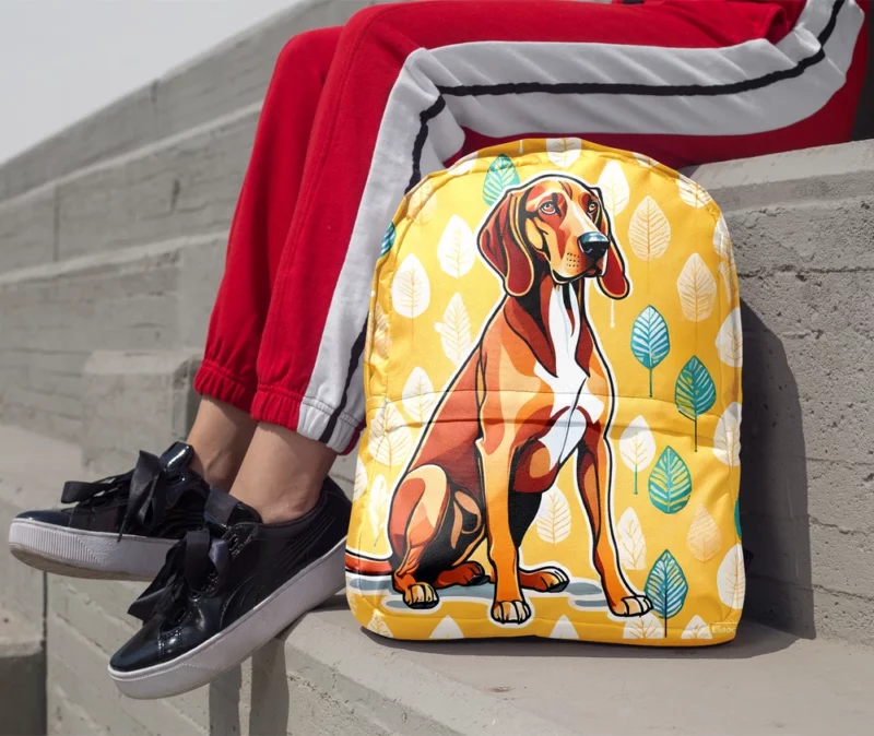 The Spirited Redbone Coonhound Dog Breed Minimalist Backpack 1